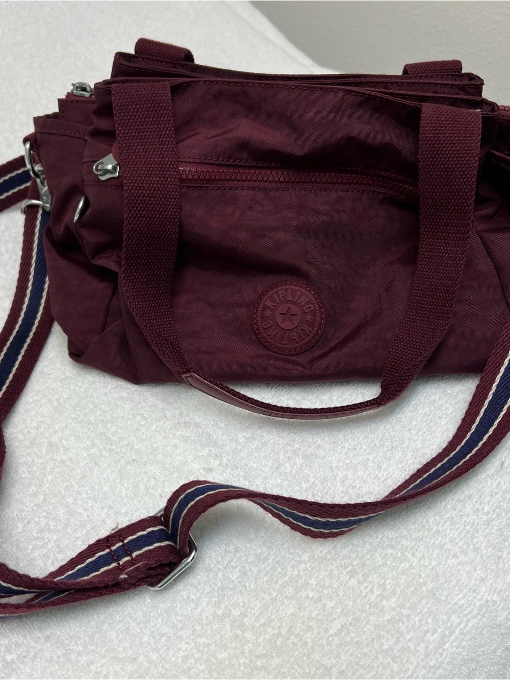 Kipling Crossbody Shoulder Bag Purse Burgundy
